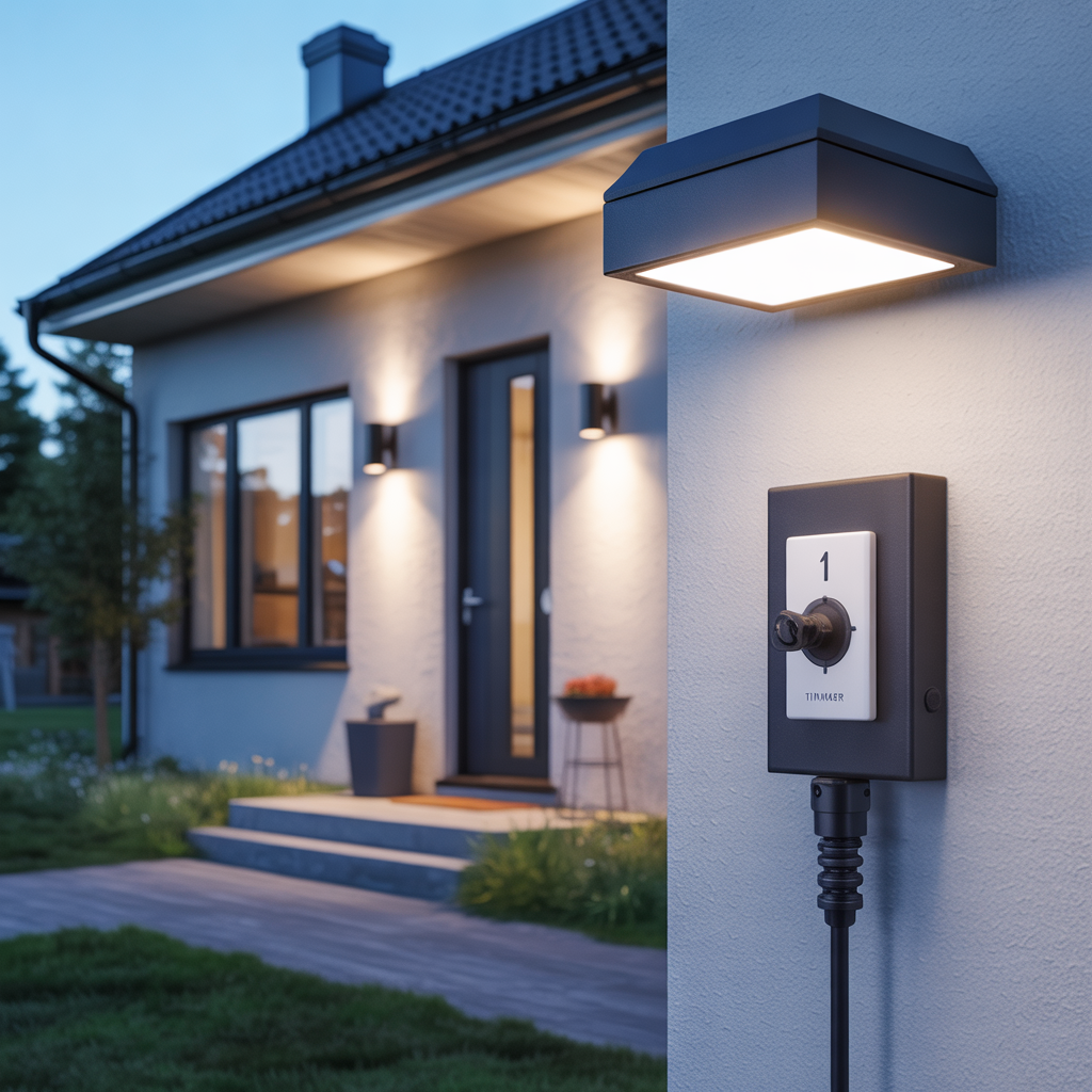 3.Sa installerar du utebelysning kopplat till timer